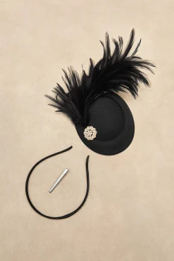 BABEYOND Fascinators<Rhinestone Studded Feather Flapper Fascinator
