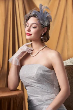 BABEYOND Fascinators | Rhinestone<Rhinestone Studded Feather Veil Fascinator