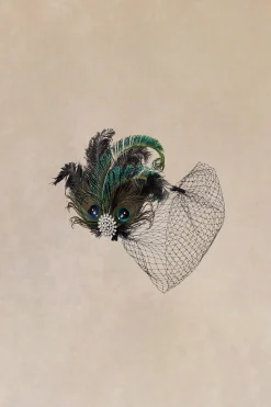 BABEYOND Fascinators | Rhinestone<Rhinestone Studded Feather Veil Fascinator