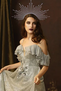 BABEYOND Halo Crown<Rhinestone Zip Tie Spiked Halo Crown