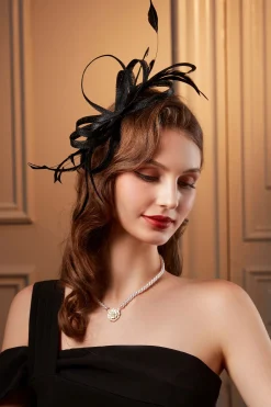 BABEYOND Fascinators<Ribbon Feather Headband Fascinators