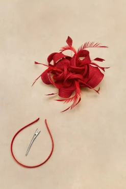 BABEYOND Fascinators<Ribbon Knot Feather Floral Fascinator