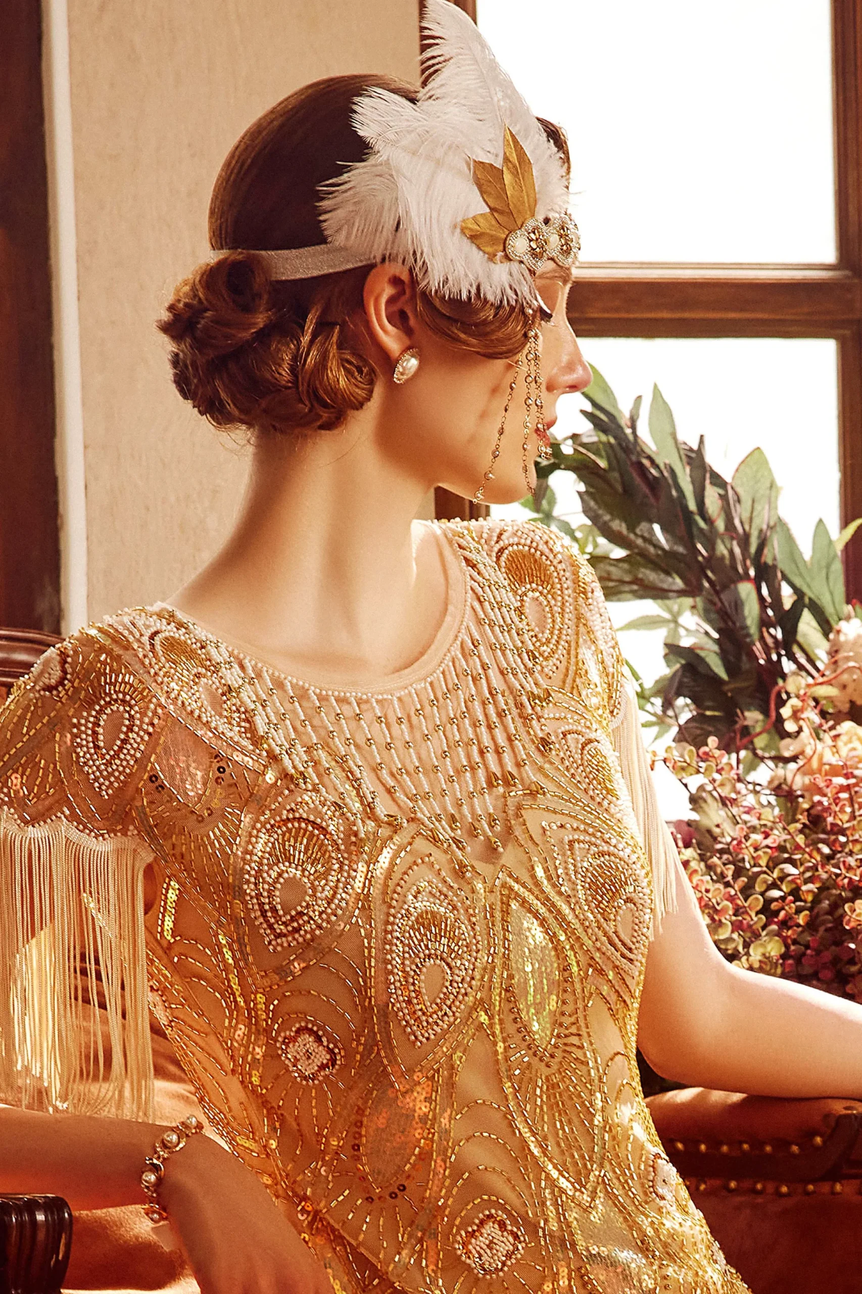 BABEYOND Feather | Chain<Roaring 20s Leaf Feather Headband
