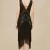 BABEYOND Fringe | Flapper Dresses<Rolling 20s Deep V-Neck Prom Dress
