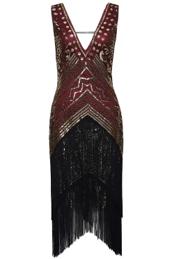 BABEYOND Fringe | Flapper Dresses<Rolling 20s Deep V-Neck Prom Dress