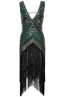 BABEYOND Fringe | Flapper Dresses<Rolling 20s Deep V-Neck Prom Dress