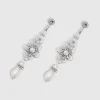 BABEYOND Earrings | Vintage<1920s Art Deco Crystal Floral Pearl Earrings