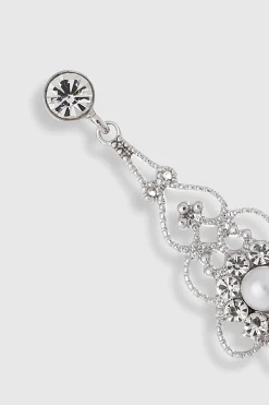 BABEYOND Earrings | Vintage<1920s Art Deco Crystal Floral Pearl Earrings