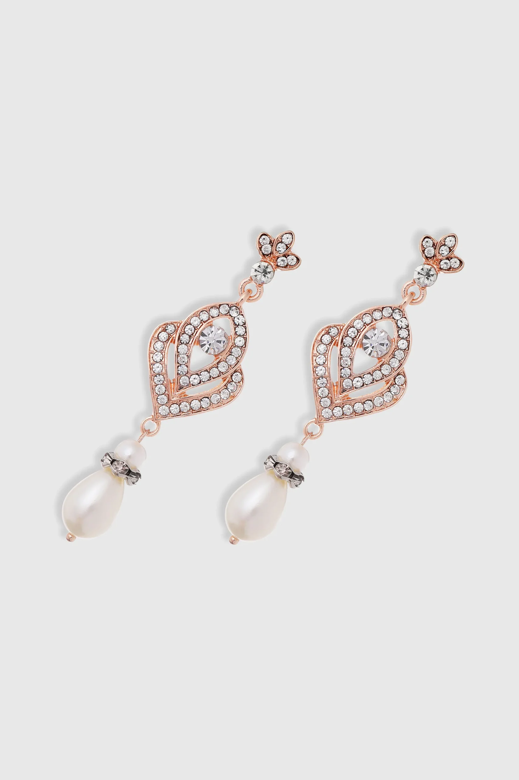 BABEYOND Earrings | Vintage<1920s Art Deco Crystal Pearl Drop Earrings