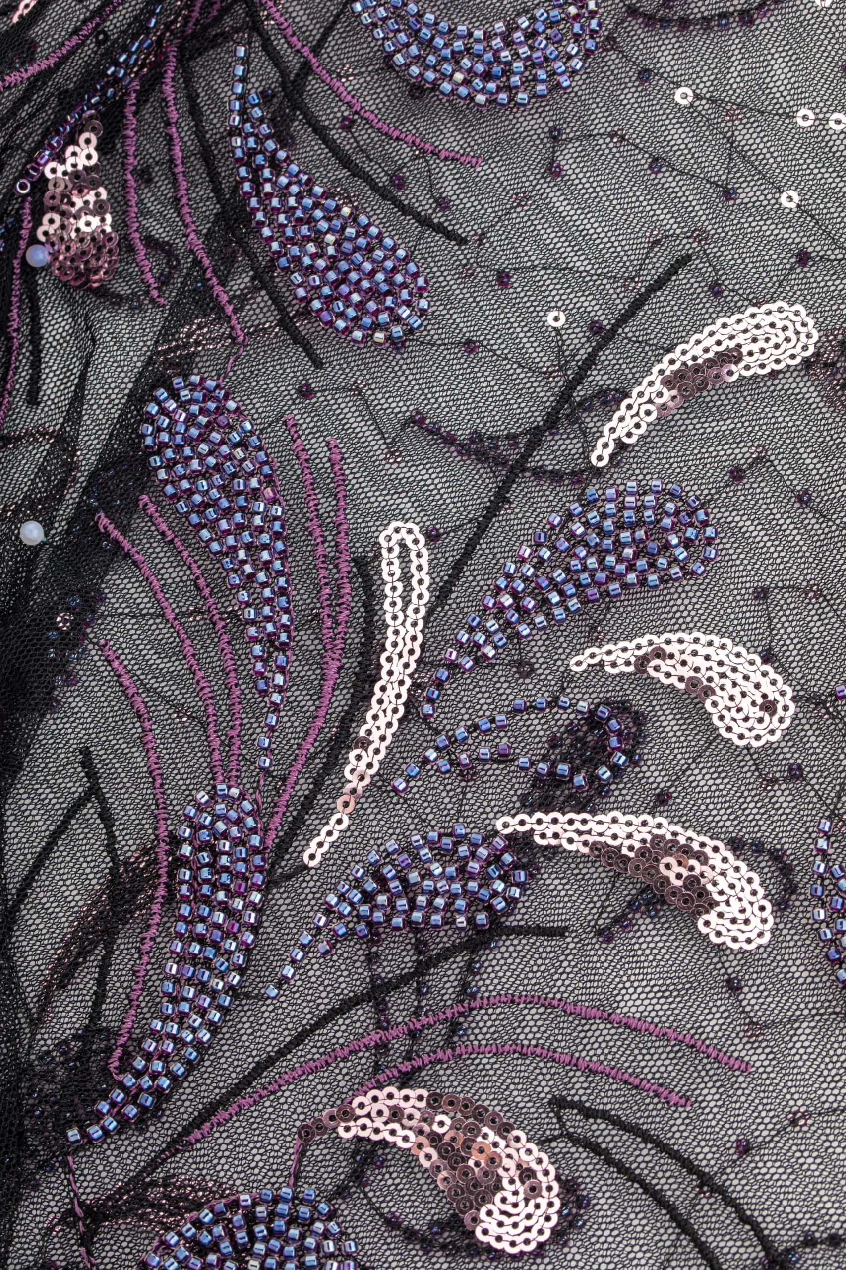 BABEYOND Shawls & Scarves | Vintage<1920s Beaded Fringe Floral Shawl