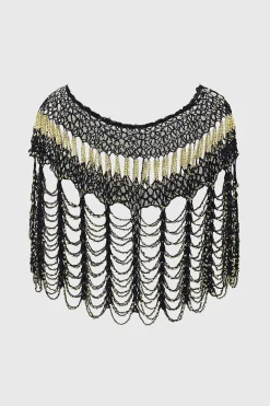 BABEYOND Shawls & Scarves | Vintage<1920s Beaded Gatsby Bolero Shawl