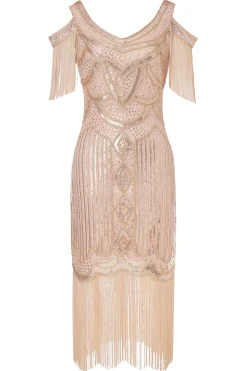 BABEYOND Flapper Dresses | Wedding Dresses<1920s Beaded Off Shoulder Sequined Dress