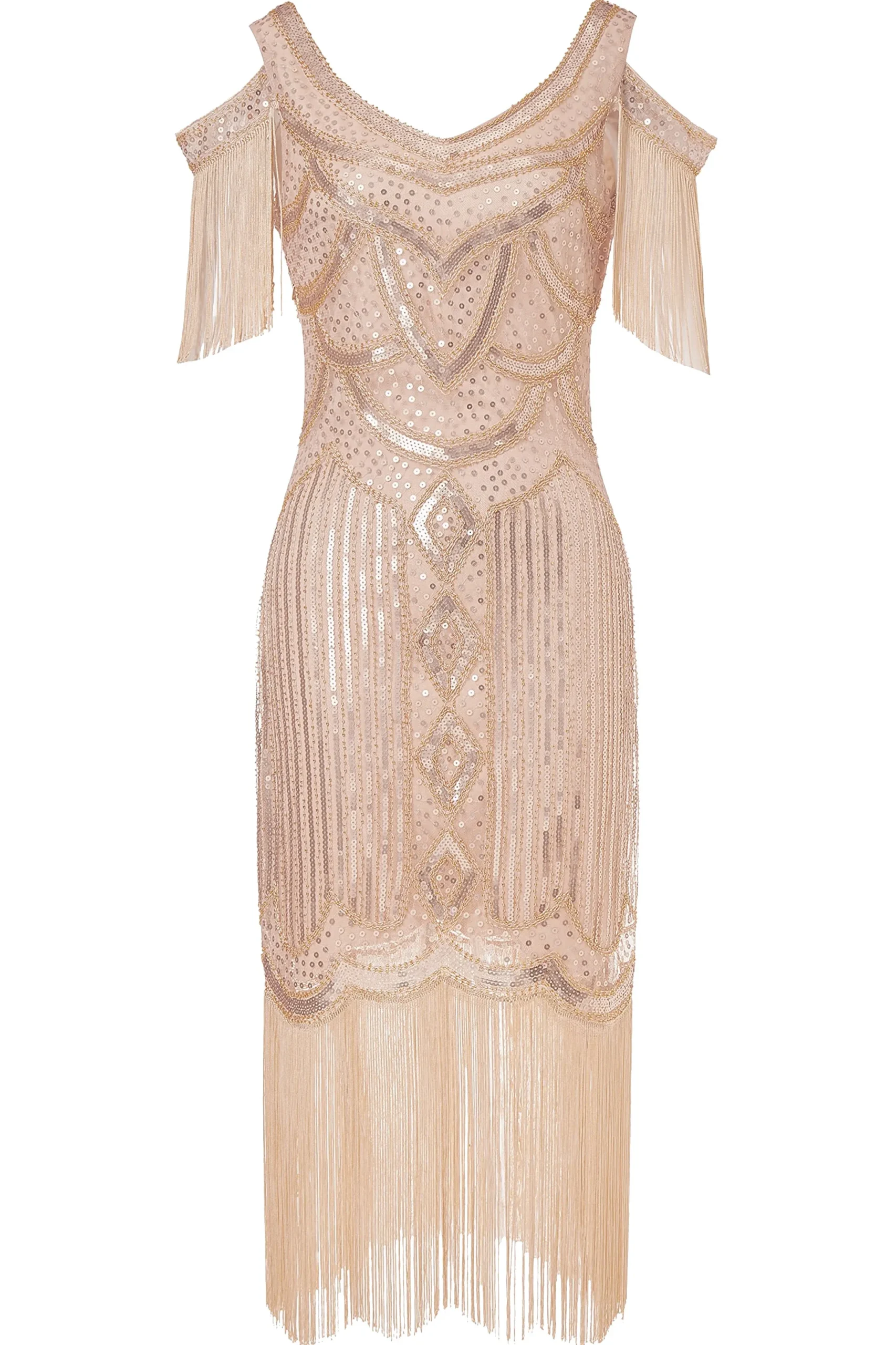 BABEYOND Flapper Dresses | Wedding Dresses<1920s Beaded Off Shoulder Sequined Dress