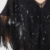 BABEYOND Shawls & Scarves | Vintage<1920s Beaded Sequin Flapper Shawl