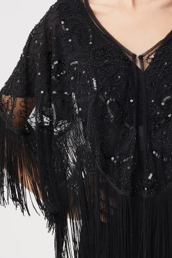 BABEYOND Shawls & Scarves | Vintage<1920s Beaded Sequin Flapper Shawl