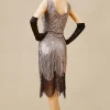 BABEYOND Flapper Dresses | Fringe<1920s Beaded Sequin Fringe Prom Party Dress