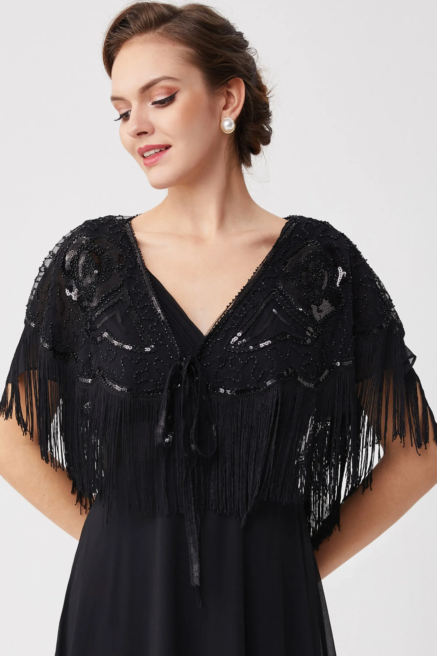 BABEYOND Shawls & Scarves | Vintage<1920s Beaded Sequin Gatsby Shawl