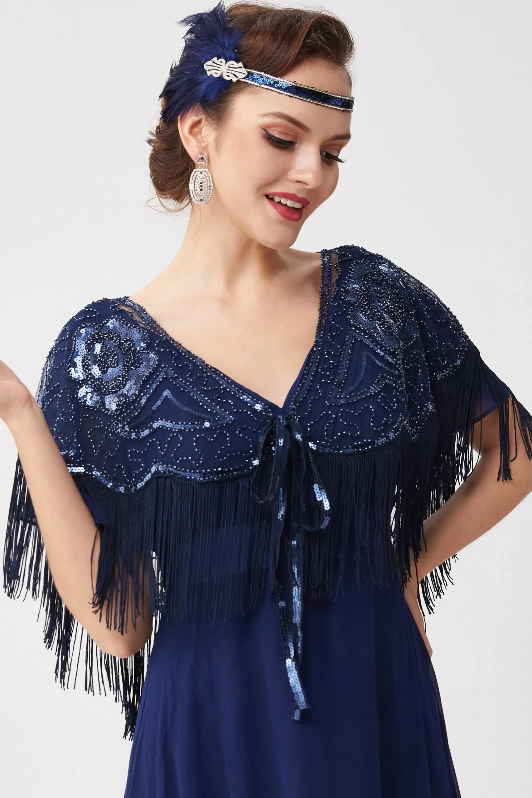 BABEYOND Shawls & Scarves | Vintage<1920s Beaded Sequin Gatsby Shawl