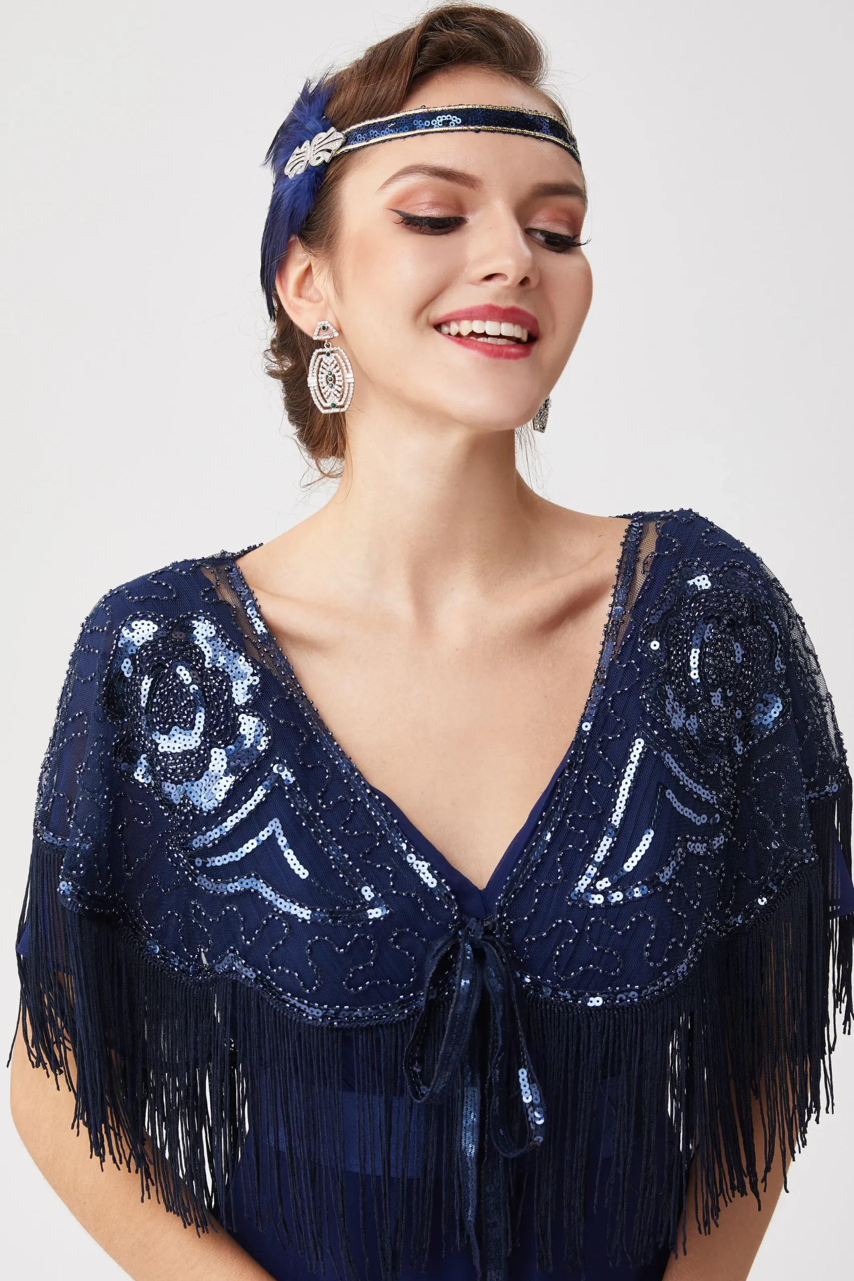 BABEYOND Shawls & Scarves | Vintage<1920s Beaded Sequin Gatsby Shawl