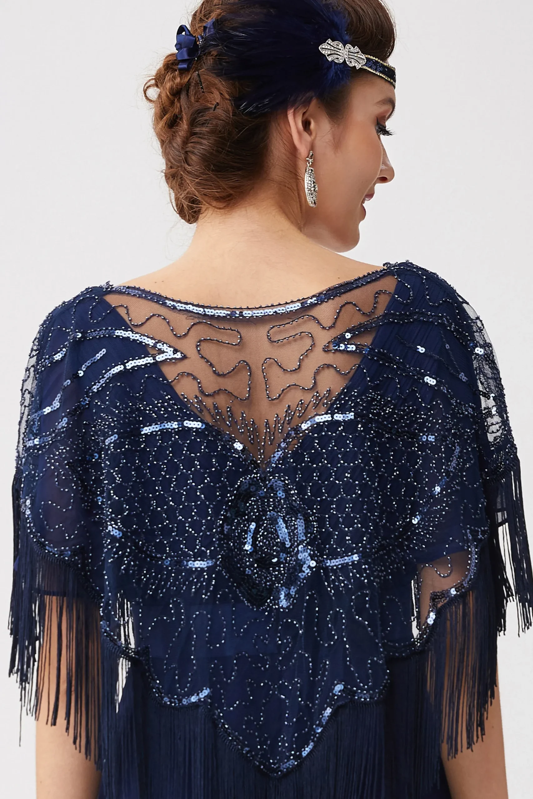 BABEYOND Shawls & Scarves | Vintage<1920s Beaded Sequin Gatsby Shawl