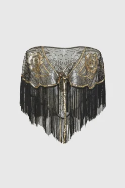 BABEYOND Shawls & Scarves | Vintage<1920s Beaded Sequin Gatsby Shawl