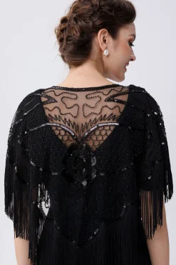 BABEYOND Shawls & Scarves | Vintage<1920s Beaded Sequin Gatsby Shawl