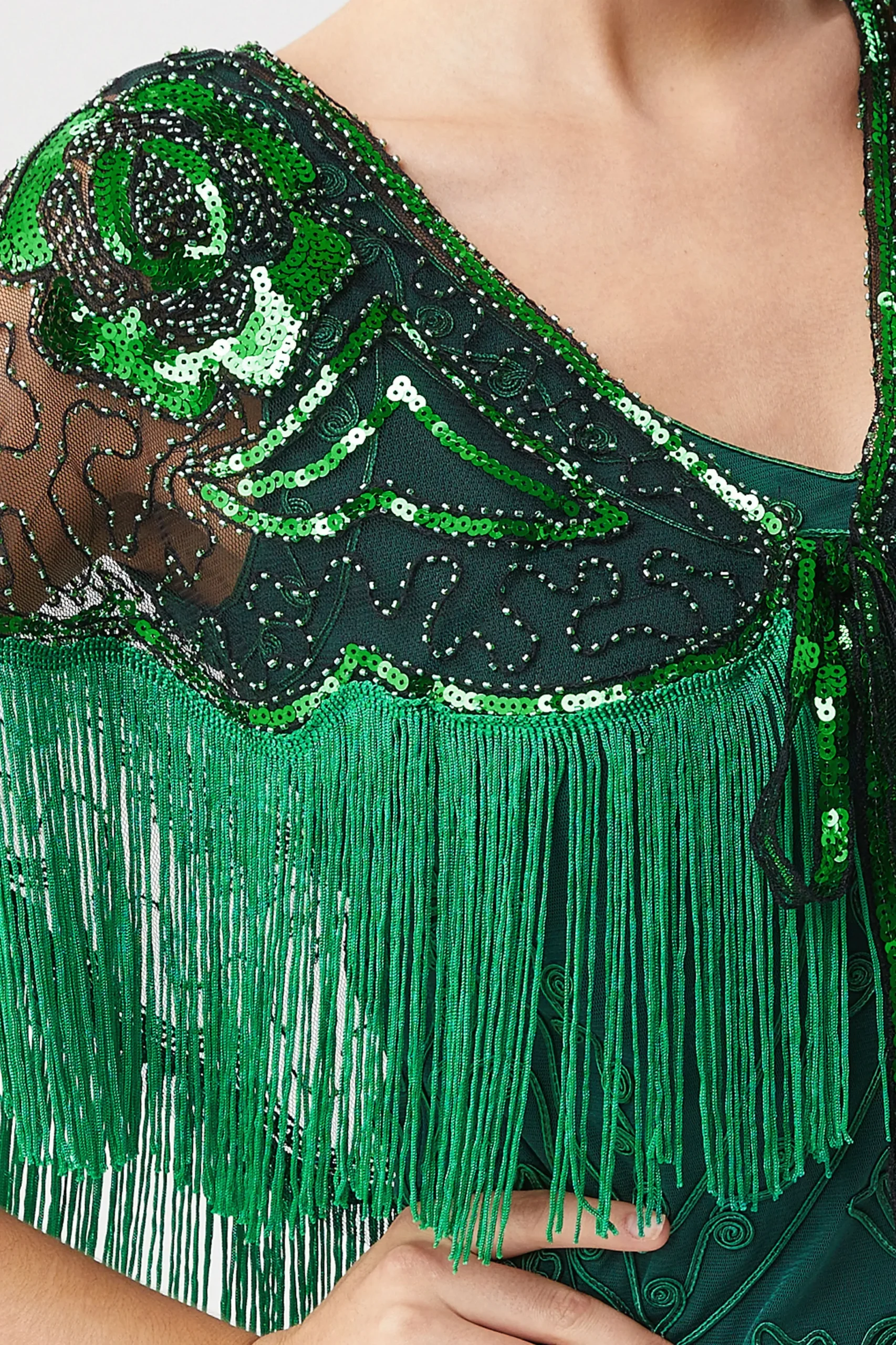 BABEYOND Shawls & Scarves | Vintage<1920s Beaded Sequin Gatsby Shawl