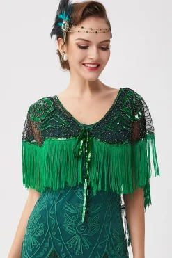 BABEYOND Shawls & Scarves | Vintage<1920s Beaded Sequin Gatsby Shawl