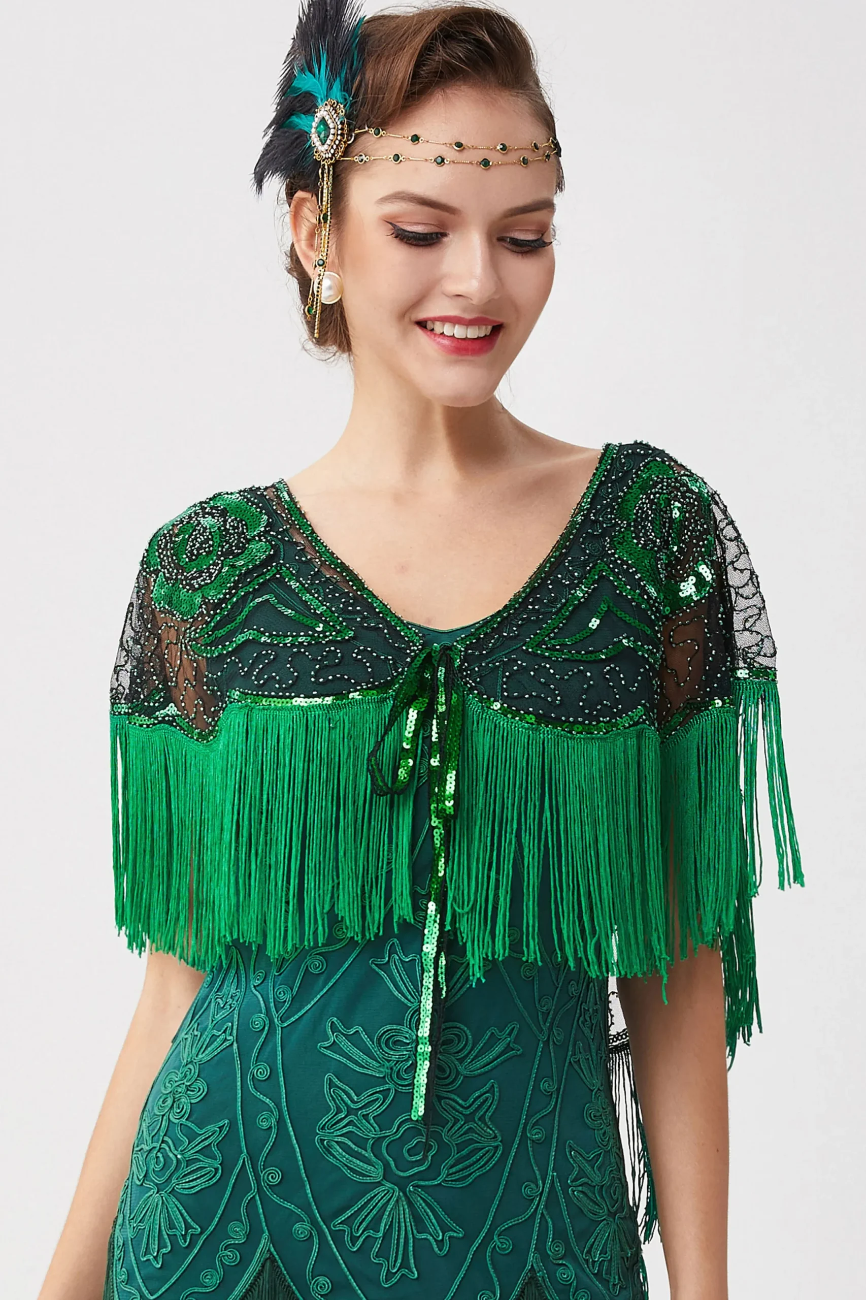 BABEYOND Shawls & Scarves | Vintage<1920s Beaded Sequin Gatsby Shawl