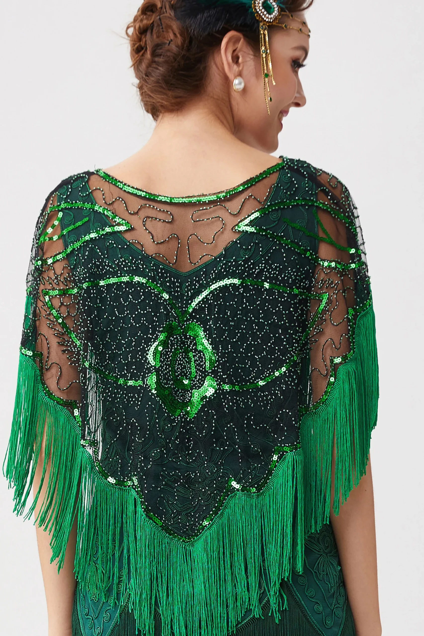 BABEYOND Shawls & Scarves | Vintage<1920s Beaded Sequin Gatsby Shawl