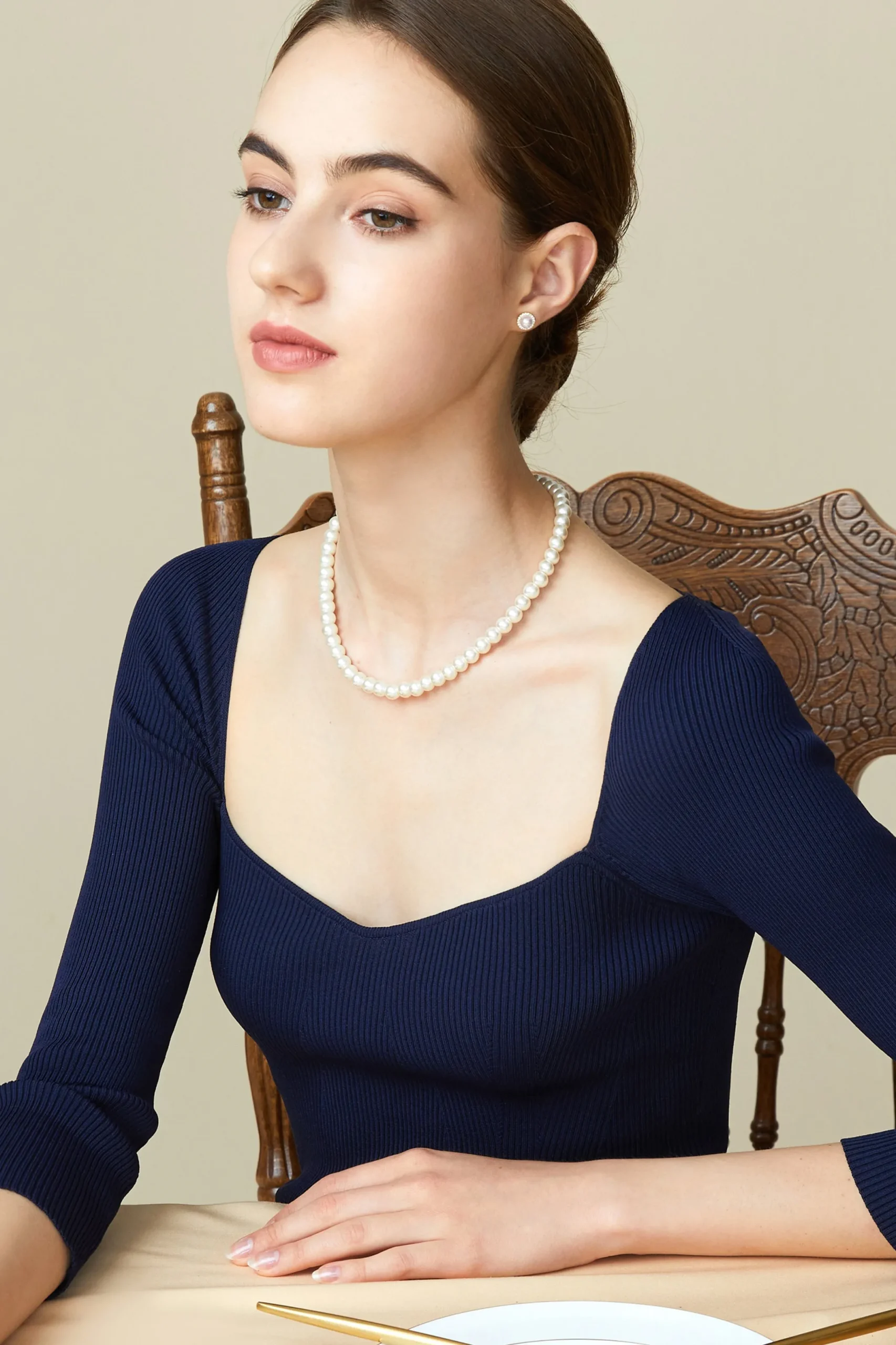 BABEYOND Vintage | Necklaces<1920s Classic Pure Cream Pearl Choker