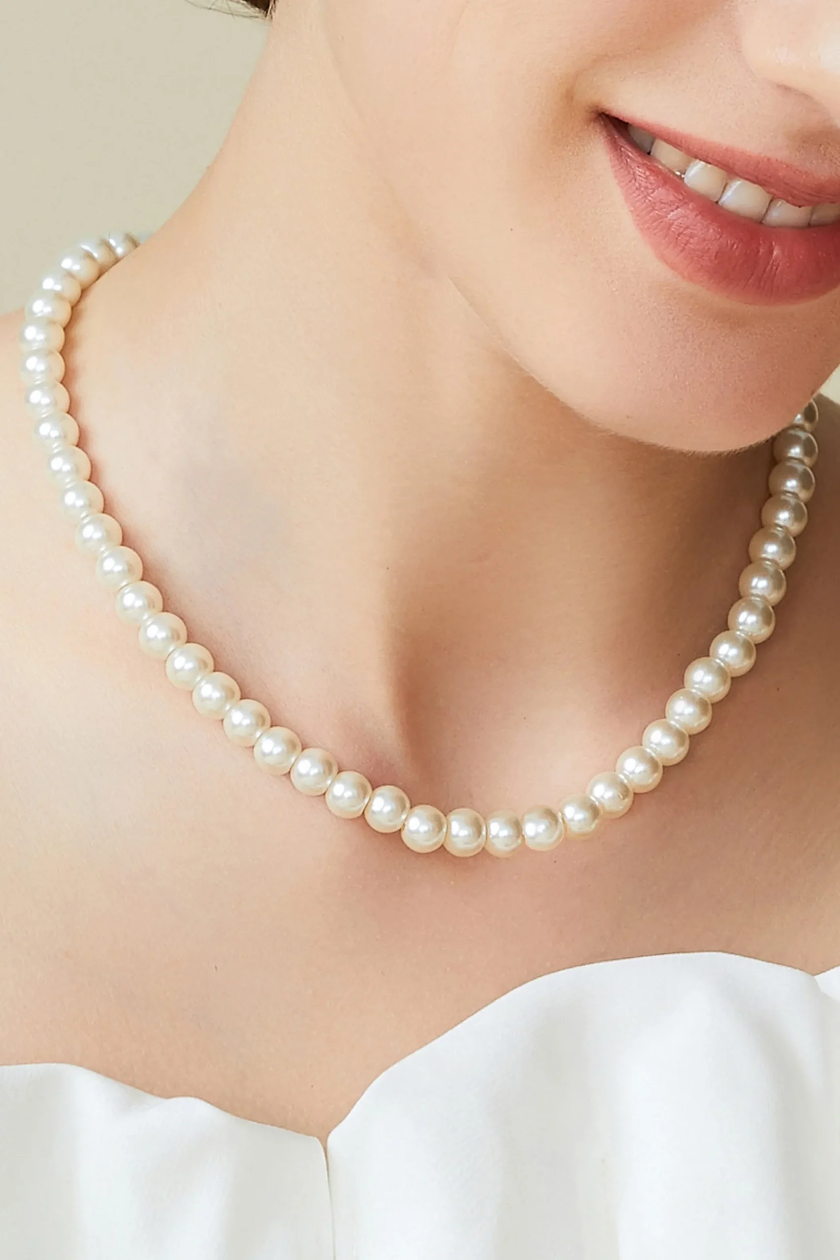 BABEYOND Vintage | Necklaces<1920s Classic Pure Cream Pearl Choker