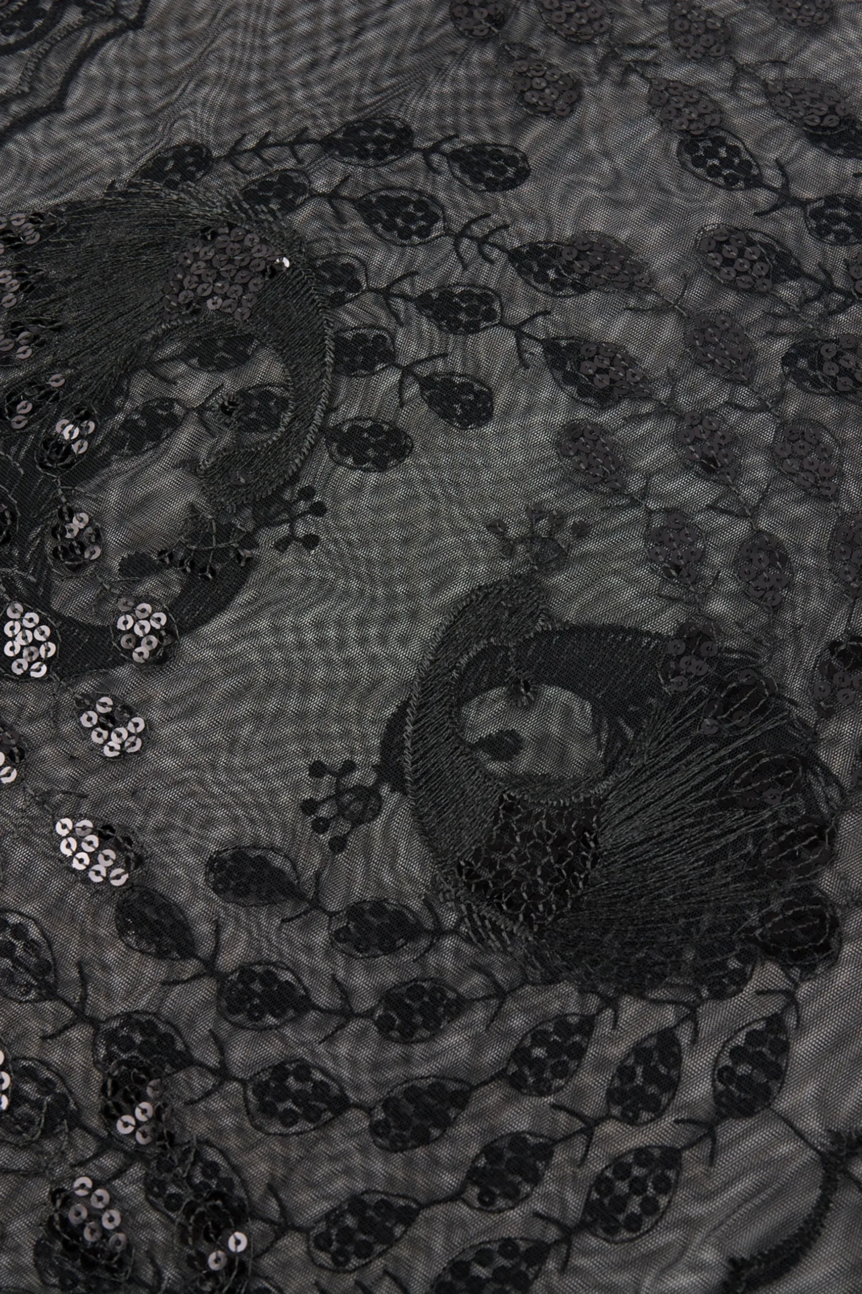 BABEYOND Shawls & Scarves | Vintage<1920s Embroidered Sequin Peacock Shawl