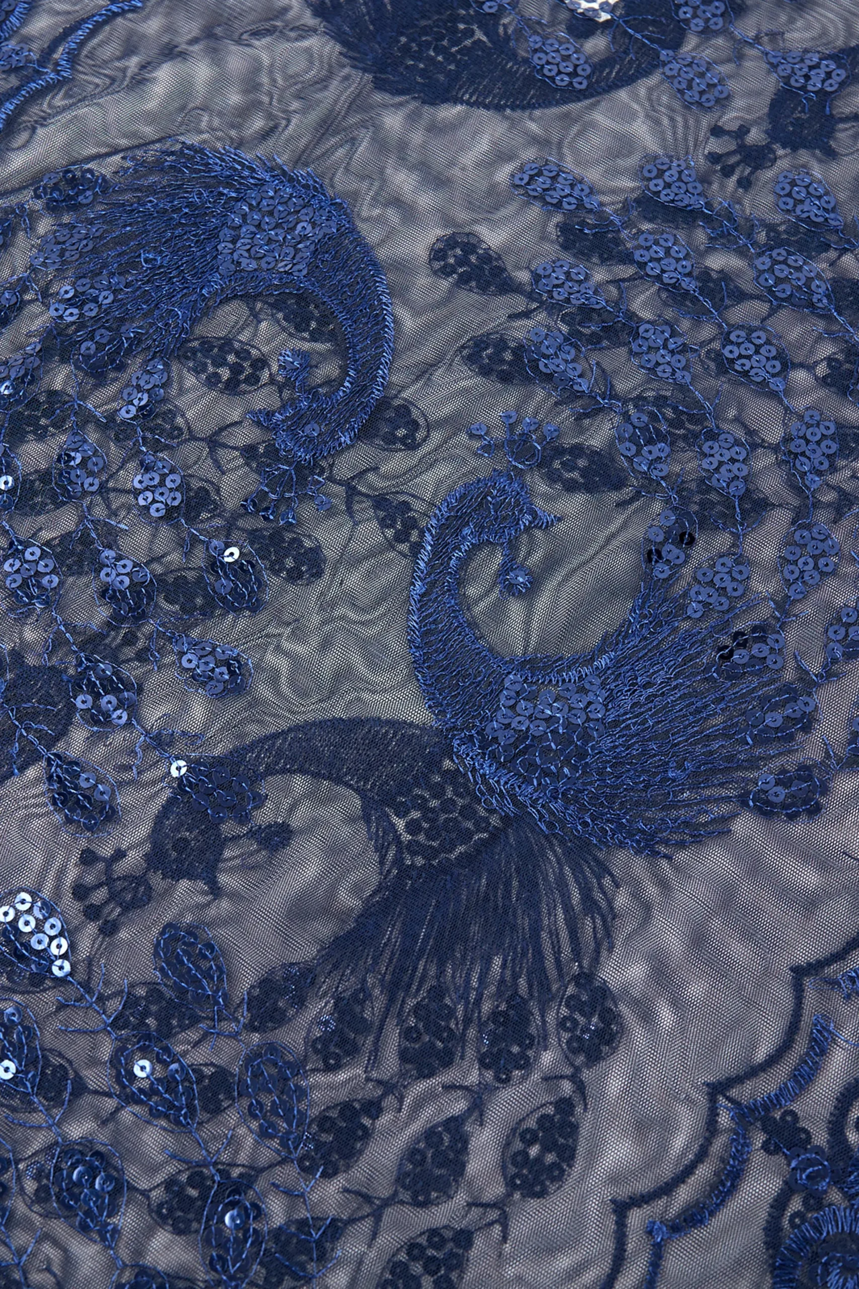 BABEYOND Shawls & Scarves | Vintage<1920s Embroidered Sequin Peacock Shawl