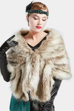 BABEYOND Shawls & Scarves | Vintage<1920s Faux Fur Scarf Wrap Evening Cape