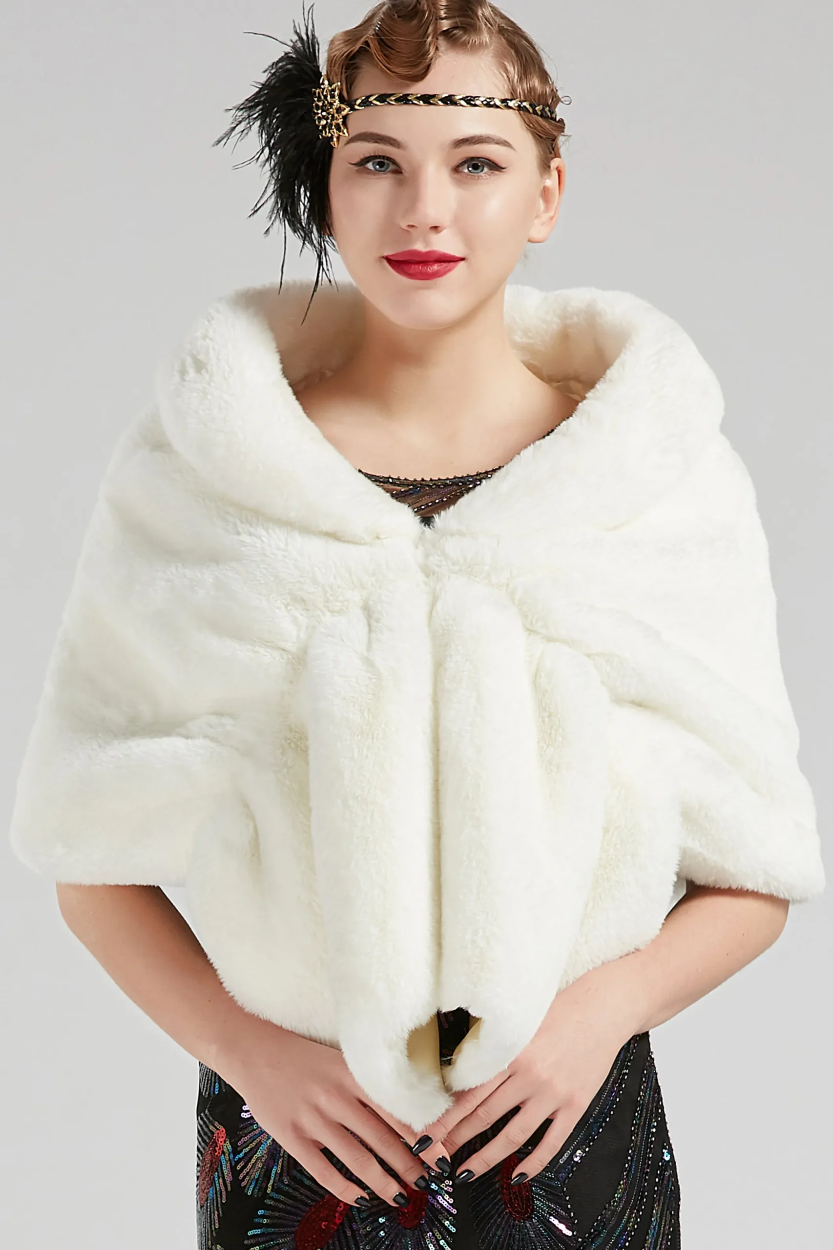 BABEYOND Shawls & Scarves | Vintage<1920s Faux Fur Scarf Wrap Evening Cape