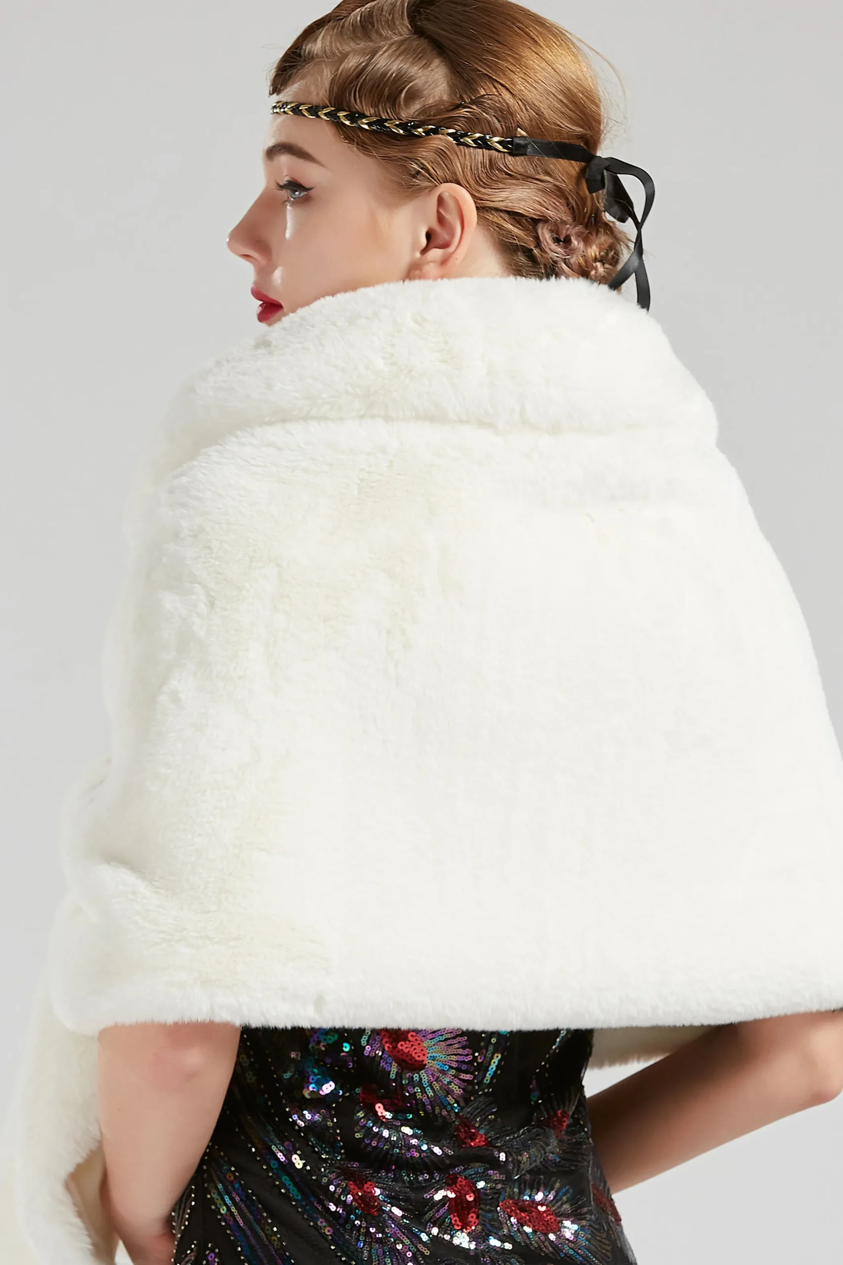 BABEYOND Shawls & Scarves | Vintage<1920s Faux Fur Scarf Wrap Evening Cape