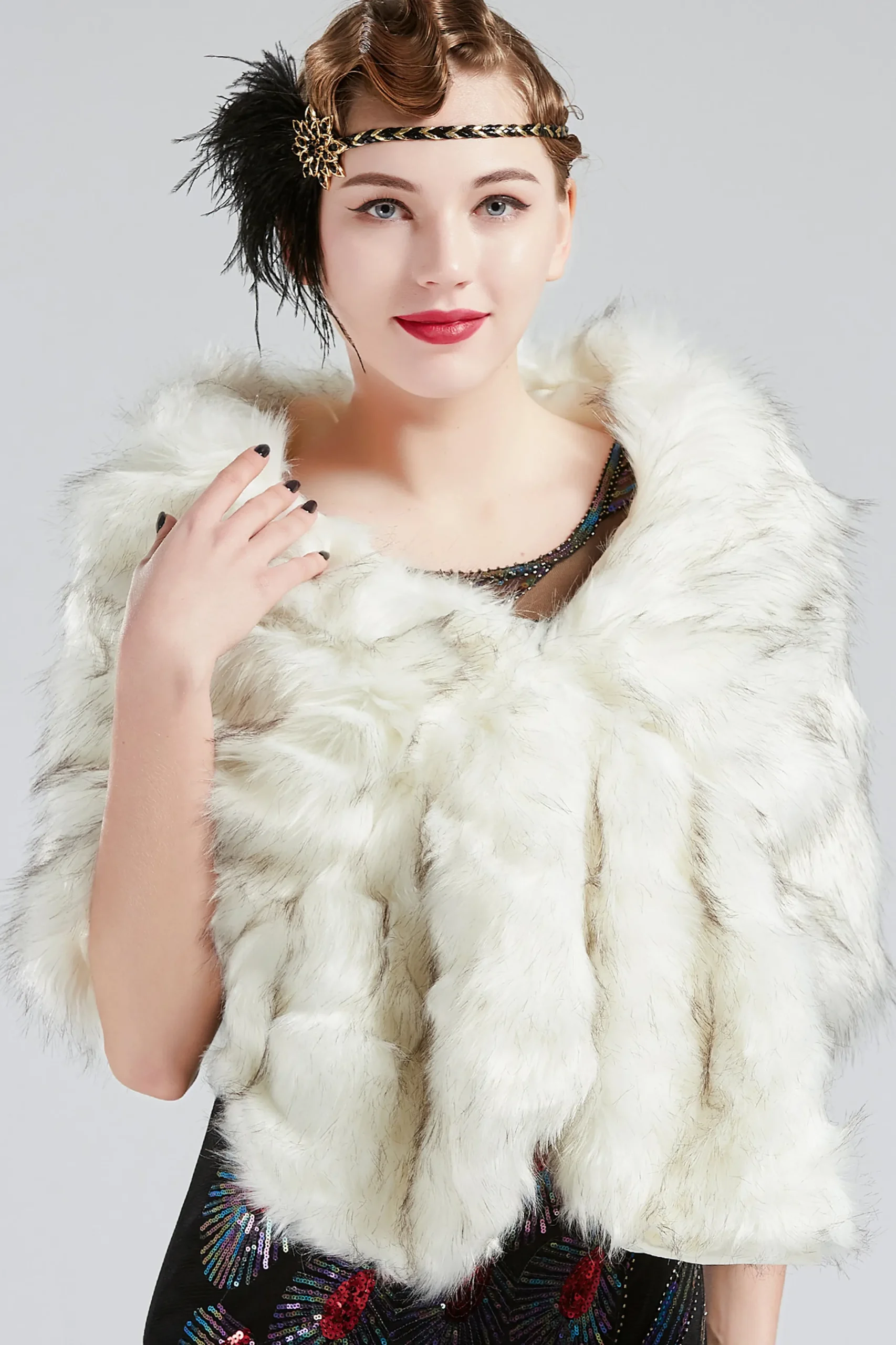 BABEYOND Shawls & Scarves | Vintage<1920s Faux Fur Scarf Wrap Evening Cape