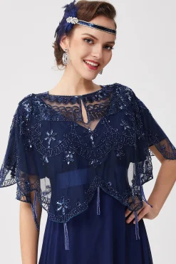 BABEYOND Shawls & Scarves | Vintage<1920s Sequin Beaded Evening Shawl
