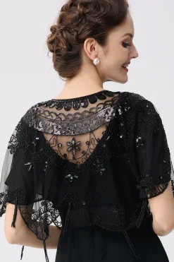 BABEYOND Shawls & Scarves | Vintage<1920s Sequin Beaded Evening Shawl