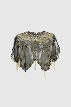 BABEYOND Shawls & Scarves | Vintage<1920s Sequin Beaded Evening Shawl
