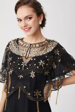 BABEYOND Shawls & Scarves | Vintage<1920s Sequin Beaded Evening Shawl