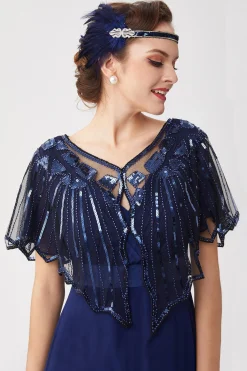 BABEYOND Shawls & Scarves | Vintage<1920s Sequin Gatsby Evening Shawl