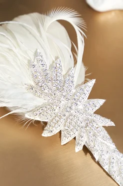 BABEYOND Feather | Feather<1920s Sparkle Crystal Leaf Feather Headband