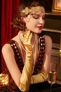 BABEYOND Rhinestone | Chain<1920s Sparkle Rhinestone Chain Floral Circlet