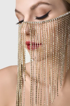 BABEYOND Rhinestone | Chain<1920s Unique Pearl Rhinestone Chain Mask