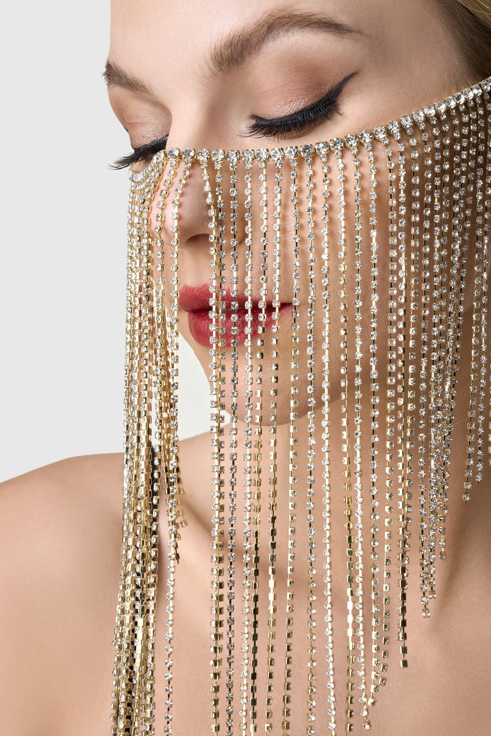 BABEYOND Rhinestone | Chain<1920s Unique Pearl Rhinestone Chain Mask