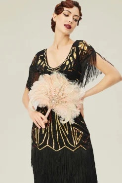 BABEYOND Fans | Vintage<1920s Vintage Rhinestone Feather Fan