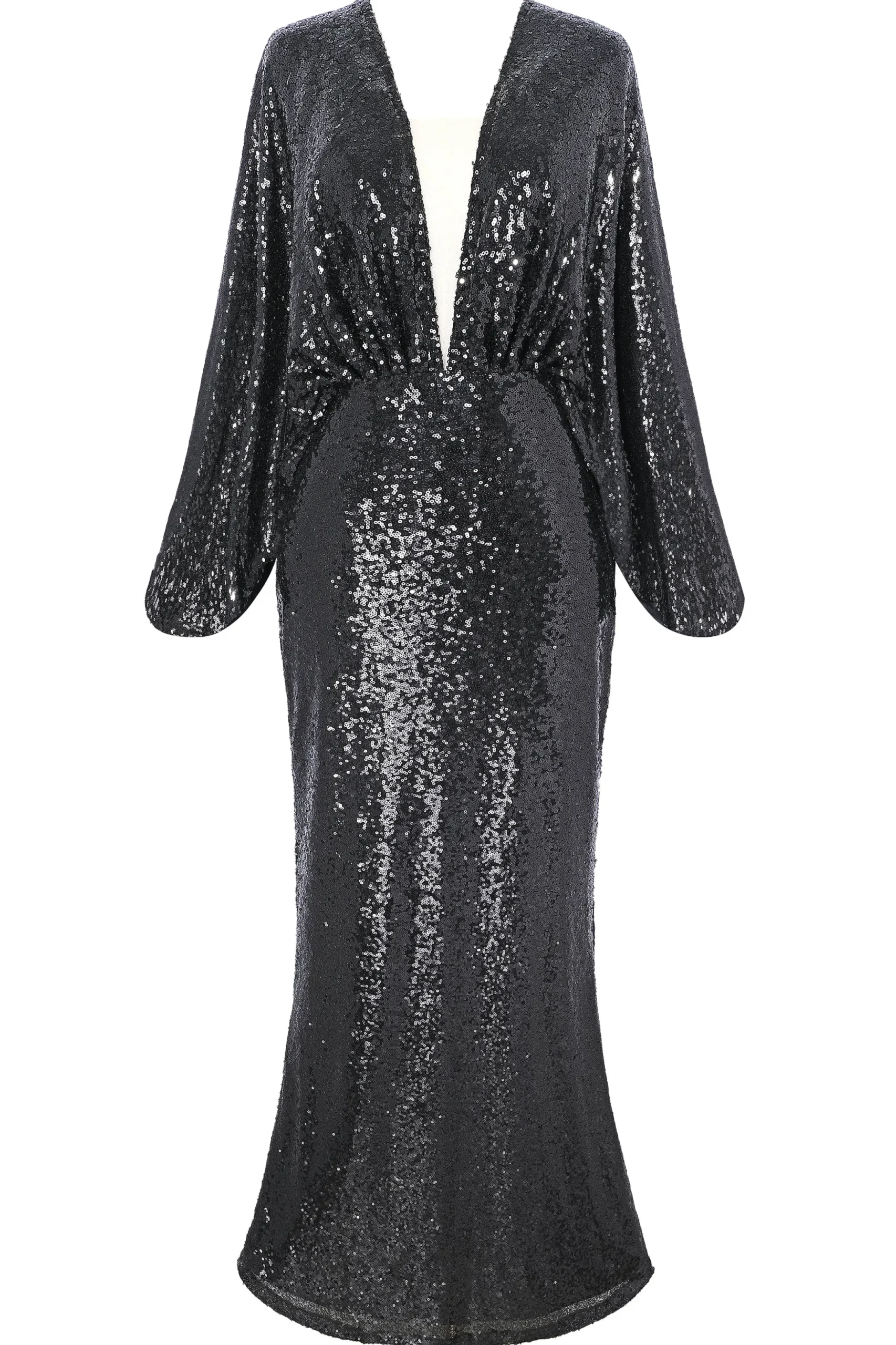 BABEYOND Evening Dresses | Sequin<Scoop Neck Sheer Angel Sleeve Maxi Dress