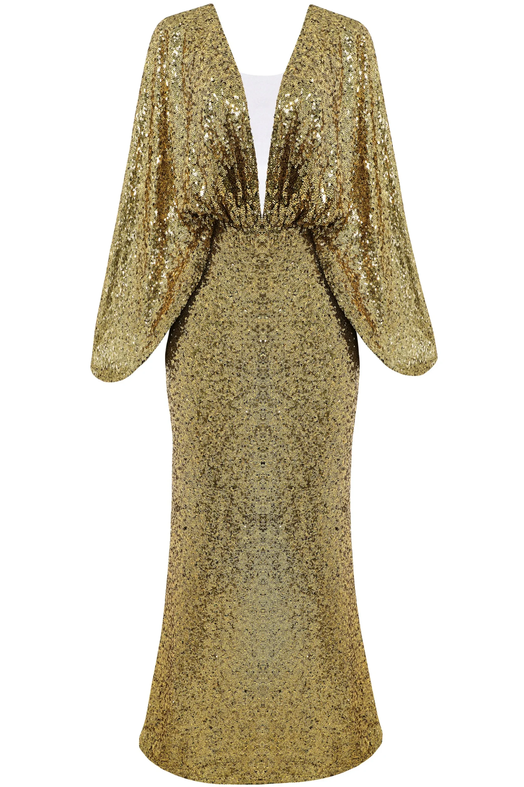 BABEYOND Evening Dresses | Sequin<Scoop Neck Sheer Angel Sleeve Maxi Dress